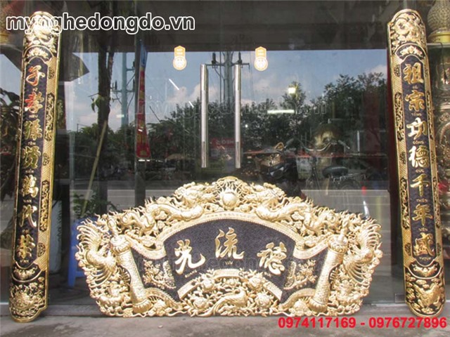 Hoành phi câu đối đẹp mạ vàng KT 1m76, bán hoành phi câu đối giá rẻ tại Hà Nội